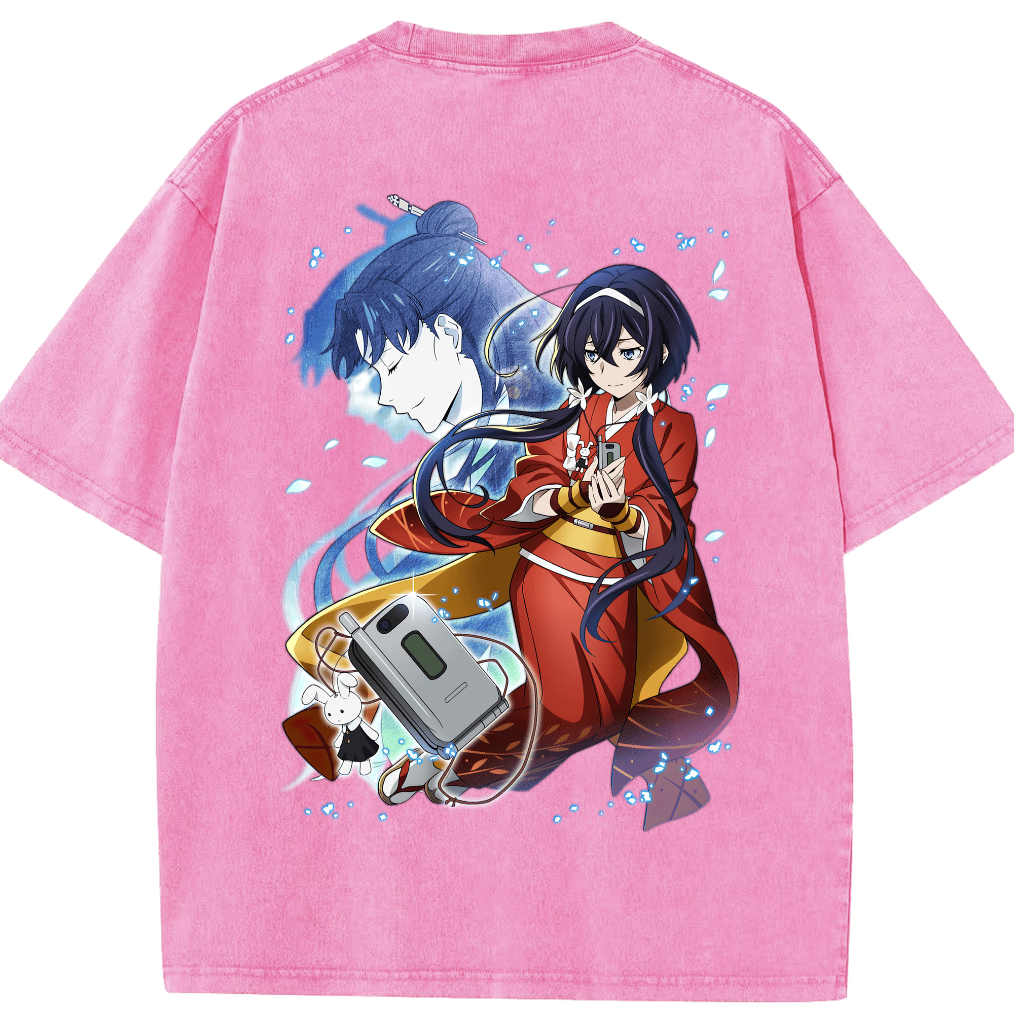 （画像用） 文豪ストレイドッグス Bungo Stray Dogs 綿100% ヴィンテージ風 半袖Tシャツ（背面プリント）